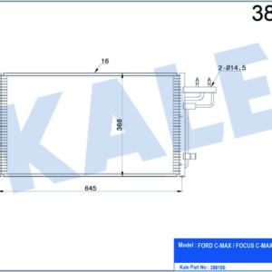 KLİMA RADYATORU KONDENSERİ FOCUS CMAX 03-07 1.6-1.8-2.0-1.6TDCI-1.8TDCI-2.0TDCI 628x371x16 - KALE