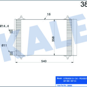 KLİMA KONDENSERİ 307 00 2.0HDI AL/AL 540x358x16 - KALE