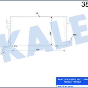 KLİMA KONDENSERİ PARTNER 96 BERLINGO 96 XSARA 97-00 1.8D-1.9D AL/AL 648x328x16 - KALE