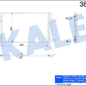 KLİMA KONDENSERİ ASTRA J 1.7-2.0CDTI 10 A17DTR AL/AL 643x398x16 - KALE