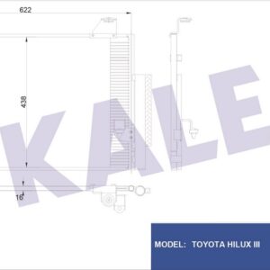 KLİMA KONDENSERİ TOYOTA HILUX III AL/AL 274x439x16 - KALE