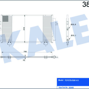 KLİMA KONDENSERİ TOYOTA RAV 4 II AL/AL 745x410x16 - KALE