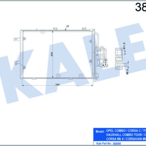 KLİMA KONDENSERİ COMBO-CORSA C-TIGRA AL/AL 588x381x16 - KALE