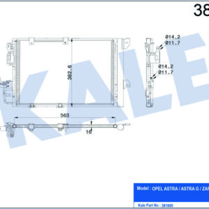 KLİMA KONDENSERİ ASTRA G-ZAFIRA A AL/AL 573x383x16 - KALE