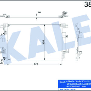 KLİMA KONDENSERİ P4007-P4008-C4 AİRCROSS-C CROSSER AL/AL 637x429x16 - KALE