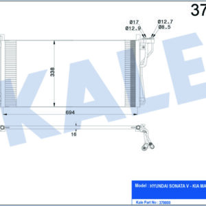 KLİMA KONDENSERİ HYUNDAI SONATA V-MAGENTIS AL/AL 693x341x16 - KALE