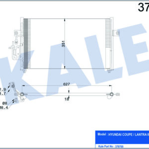 KLİMA KONDENSERİ HYUNDAI COUPE-LANTRA II AL/AL 605x350x22 - KALE