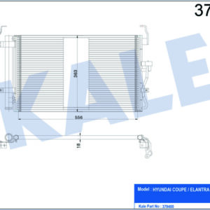 KLİMA KONDENSERİ HYUNDAI COUPE-ELANTRA-LANTRA II 1.6 AL/AL 590x363x18 - KALE