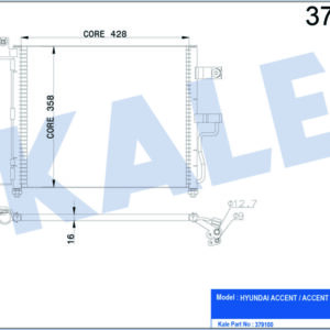 KLİMA KONDENSERİ ACCENT-ACCENT II AL/AL 448x370x16 - KALE