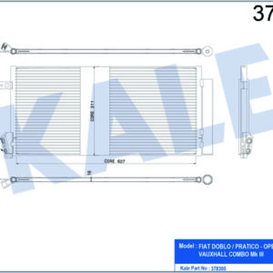 KLİMA KONDENSERİ DOBLO 10 COMBO 12 1.3 DMTJ-1.6 DMTJ-2.0 DMTJ 669x293x16 - KALE