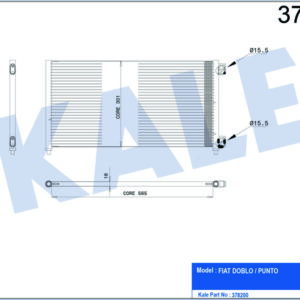 KLİMA KONDENSERİ DOBLO 01 IDEA 04 PUNTO 03 YPSILON 06-11 1.3 JTD-1.9JTD AL/AL 605x305x16 - KALE