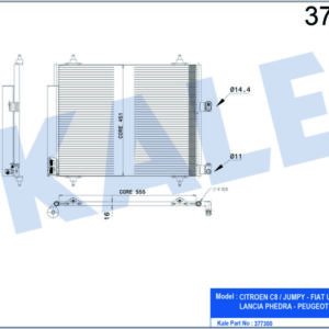 KLİMA KONDENSERİ C8-ULYSSE-EXPERT AL/AL 560x450x16 - KALE