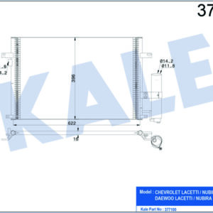 KLİMA KONDENSERİ CHEVROLET/DAEWOO LACETTI-NUBIRA AL/AL 622x407x16 - KALE