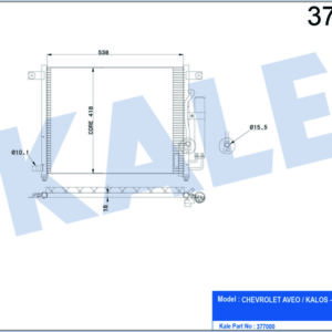 KLİMA KONDENSERİ CHEVROLET AVEO-KALOS 1.4i 16V 02 AL/AL 560x457.5x18 - KALE