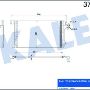 KLİMA KONDENSERİ TRANSPORTER T5-MULTIVAN V 715x391x16 AL-AL - KALE