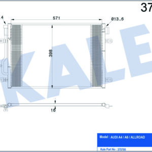 KLİMA KONDENSERİ AUDI A4 A6 1.8T 1.9TDI-2.5TDI 01 06 605X401X16 AL-AL - KALE