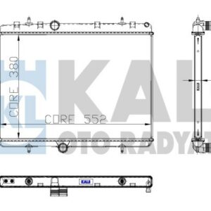 RADYATÖR 307-407-C4-C5-BERLINGO-PARTNER1.6-1.8-2.0 HDİ AC KLİMASIZ MEK 380x552x26 - KALE