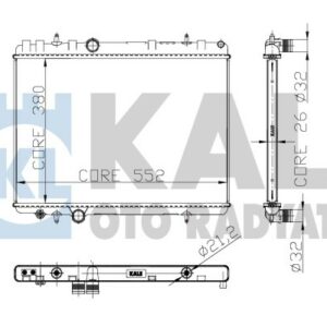 RADYATÖR 407 04 C5 04 1.6HDI 2.2 16V AC MEK 552x380x26 1 SIRA ALB SİSTEM - KALE