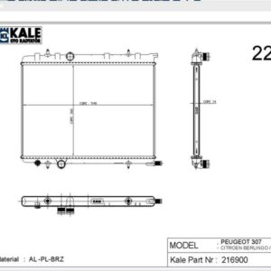 RADYATÖR P307 1.4 ie-XSARA-BERLINGO 1.6 ie 16V 1 SIRA ALB SİSTEM - KALE