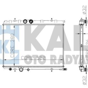 RADYATÖR P206-P307-XSARA 2.0i 16V 1 SIRA ALB SİSTEM TAHLIYE MUSLUKLU - KALE