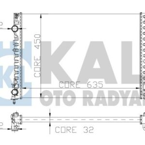 RADYATÖR LGN 97-01 -ESPACE III 99-02 1.6-1.8-2.0-1.9D KLİMASIZ MEK 635x425x18 2 SIRA AL PL - KALE