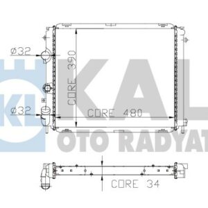 RADYATÖR CLIO II 98 KNG 98-03 AC MEK 480x391x34 1 SIRA ALB SİSTEM - KALE