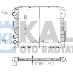 RADYATÖR EXP-CLIO 1.2-1.4 BENZİNLİ 429x398x22 1 SIRA CU PL SİSTEM - KALE