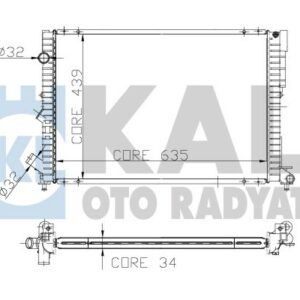 RADYATÖR LGN 1.8-2.0 16V-2.2 D ESPACE III 2.0 AC MEK OTOM 1 SIRA PA SİSTEM 635x441x47 - KALE