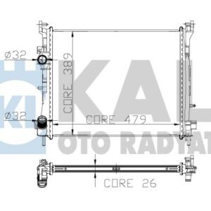 RADYATÖR CLIO II-SYMBOL II 1.5DCI AC MEK 479x414x27 - KALE