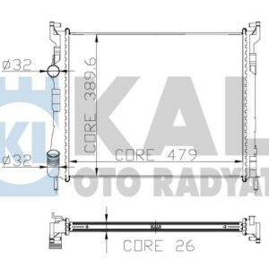 7700436916RADYATÖR CLIO II 1.5DCi AC KLİMASIZ MEK 480x399.5x26 1 SIRA ALB SİSTEM - KALE