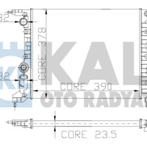 RADYATÖR CLIO 91-98 R19 94-95 1.2-1.4 E7F.7.06 MEK AC 390x377.5x23. 2 SIRA AL PL SİSTEM - KALE