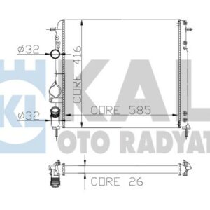 RADYATÖR LOGAN 1.5-MGN 1.9DCİ AC MEK 585x416x26 - KALE