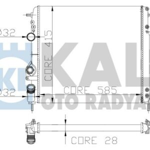 RADYATÖR MGN I-SCENIC 1.4-1.6-1.8-2.0 16V AC MEK 585x414.5x23 - KALE