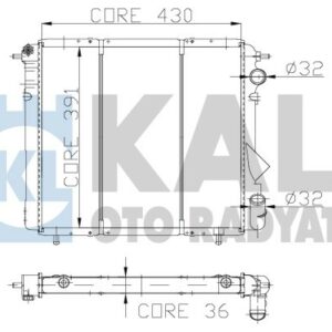 RADYATÖR R19 1.4 GTD-1.6 KARBÜRATÖRLÜ 2 SIRA CU PL SİSTEM - KALE