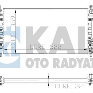 RADYATÖR PALIO 1.2-1.4 522x359x32 2 SIRA AL PL SİSTEM - KALE