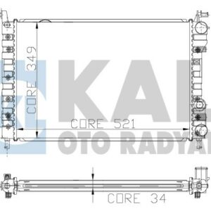 RADYATÖR PALIO-ALBEA 1.2-1.4-1.6 16V AC KLİMASIZ MEK 521x349x34 1 SIRA ALB SİSTEM - KALE