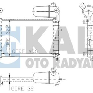 RADYATÖR TMPR-TIPO MEK KLİMASIZ 496x322x23 2 SIRA AL PL SİSTEM - KALE