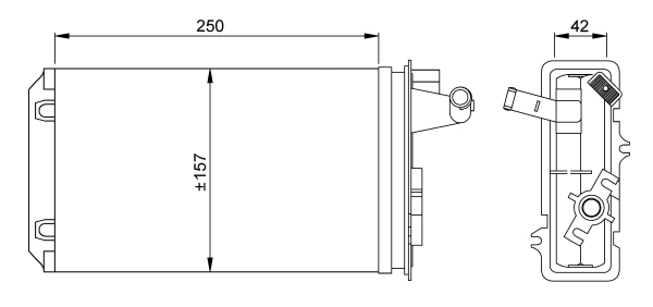 KALORİFER RADYATÖRÜ TMPR-TİPO-145 95-01 146 94-01 155 92-97 250x158x42 2 SIRA AL PL SİSTEM - KALE