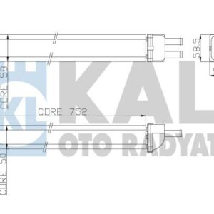 KALORİFER RADYATÖRÜ R12 TOROS 752x58x50 2 SIRA AL PL SİSTEM - KALE