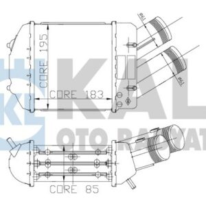 TURBO RADYATÖRÜ INTERCOOLER MGN I 1.9DZL 204x184x85 AL AL SİSTEM - KALE