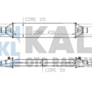 TURBO RADYATÖRÜ INTERCOOLER LINEA 1.3JTD 450x101x50 AL AL SİSTEM - KALE