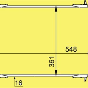 KLİMA KONDENSERİ 206 98 1.1-1.4-1.6-2.0-1.4HDI-1.6HDI 556x364x16 - KALE