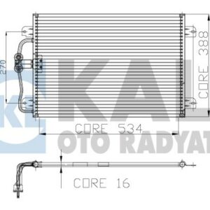 KLİMA KONDENSERİ MGN I 96-03 1.4-1.6-2.0-1.9D 545x391x16 - KALE