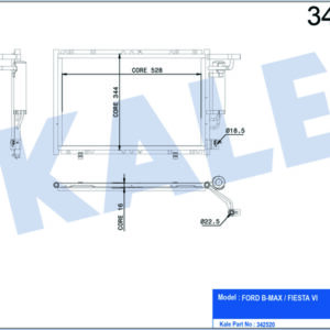 KLIMA RADYATORU FIESTA VI 1.25 16V 1.4TDCI 1.4 16V 1.6 16V 08 B MAX 1.5TDCI 1.6TCI 12 - KALE