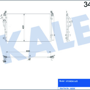 KLİMA KONDENSERİ HYUNDAI İX55-VERACRUZ AL-AL - KALE