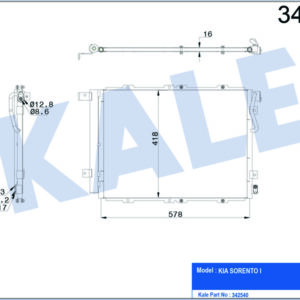 KLİMA KONDENSERİ KIA SORENTO I AL-AL 550X450X16 - KALE