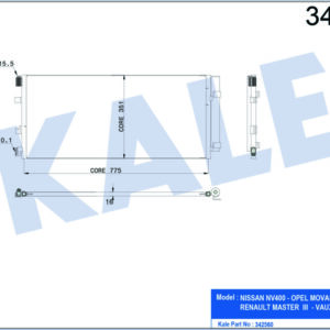 KLİMA KONDENSERİ MASTER III BOX-BUS-OPEL MOVANO AL-AL - KALE