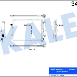 KLİMA KONDENSERİ CLIO GRANDTOUR-CLIO III-MODUS-GRAND MODUS AL-AL - KALE