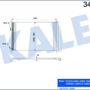 KLİMA KONDENSERİ TOYOTA AURIS-AVENSIS ESTATE-SALOON-COROLLA SALOON-VERSO AL-AL - KALE