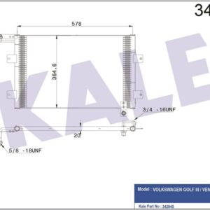 KLİMA KONDENSERİ VW GOLF III-CABKIA RIO-VARİANT-VENTO AL-AL - KALE